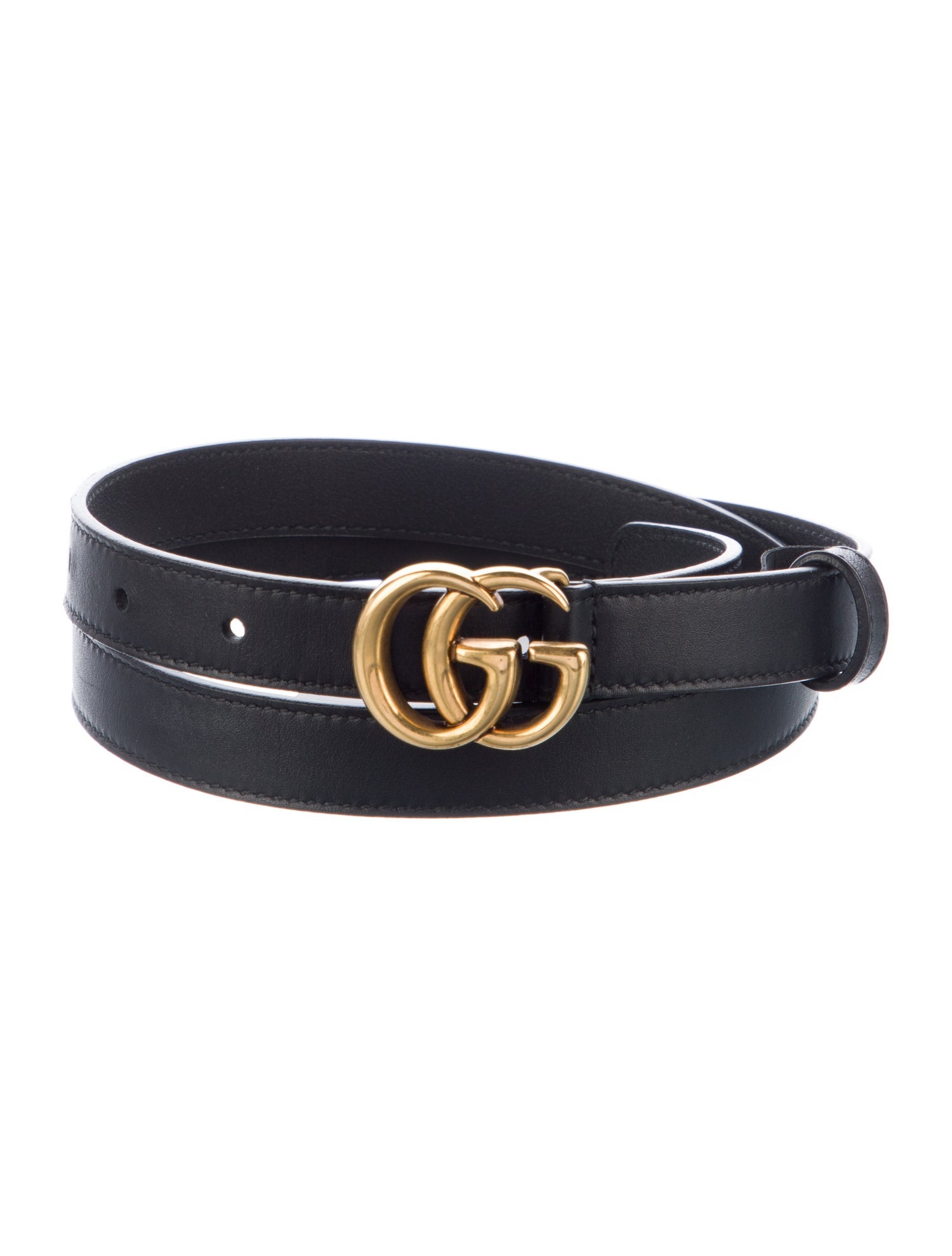 Gucci Double G Logo Skinny Belt