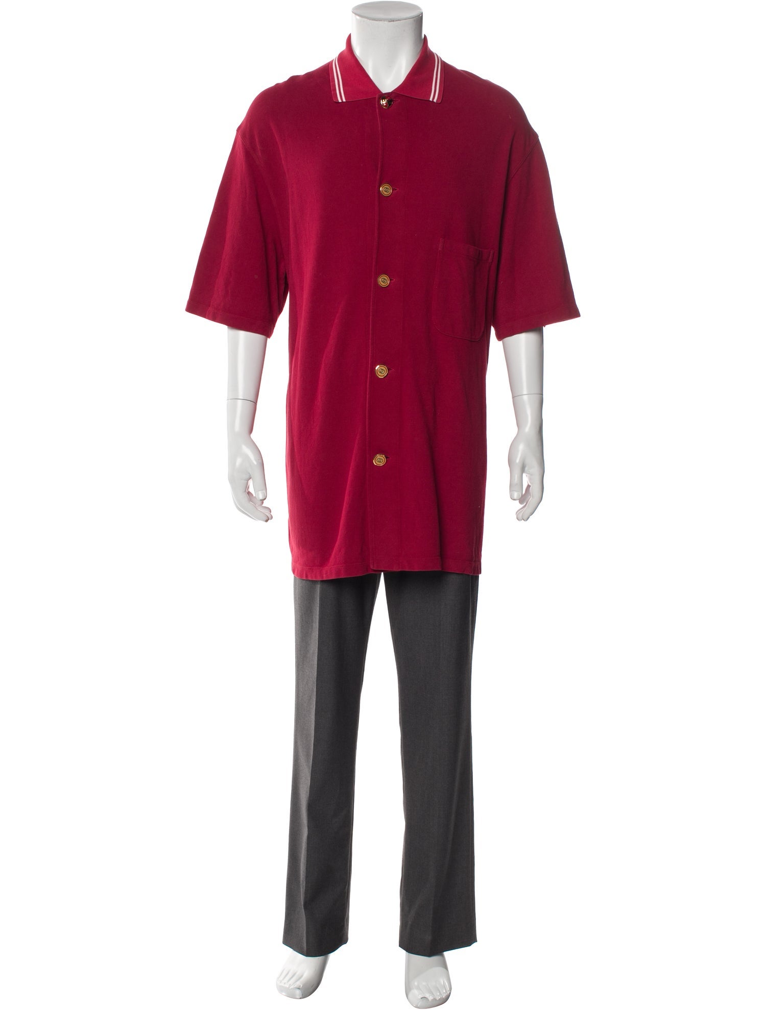 Gucci Web Accent Collar Polo Shirt