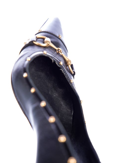 Gucci Horsebit Accent Leather Pumps