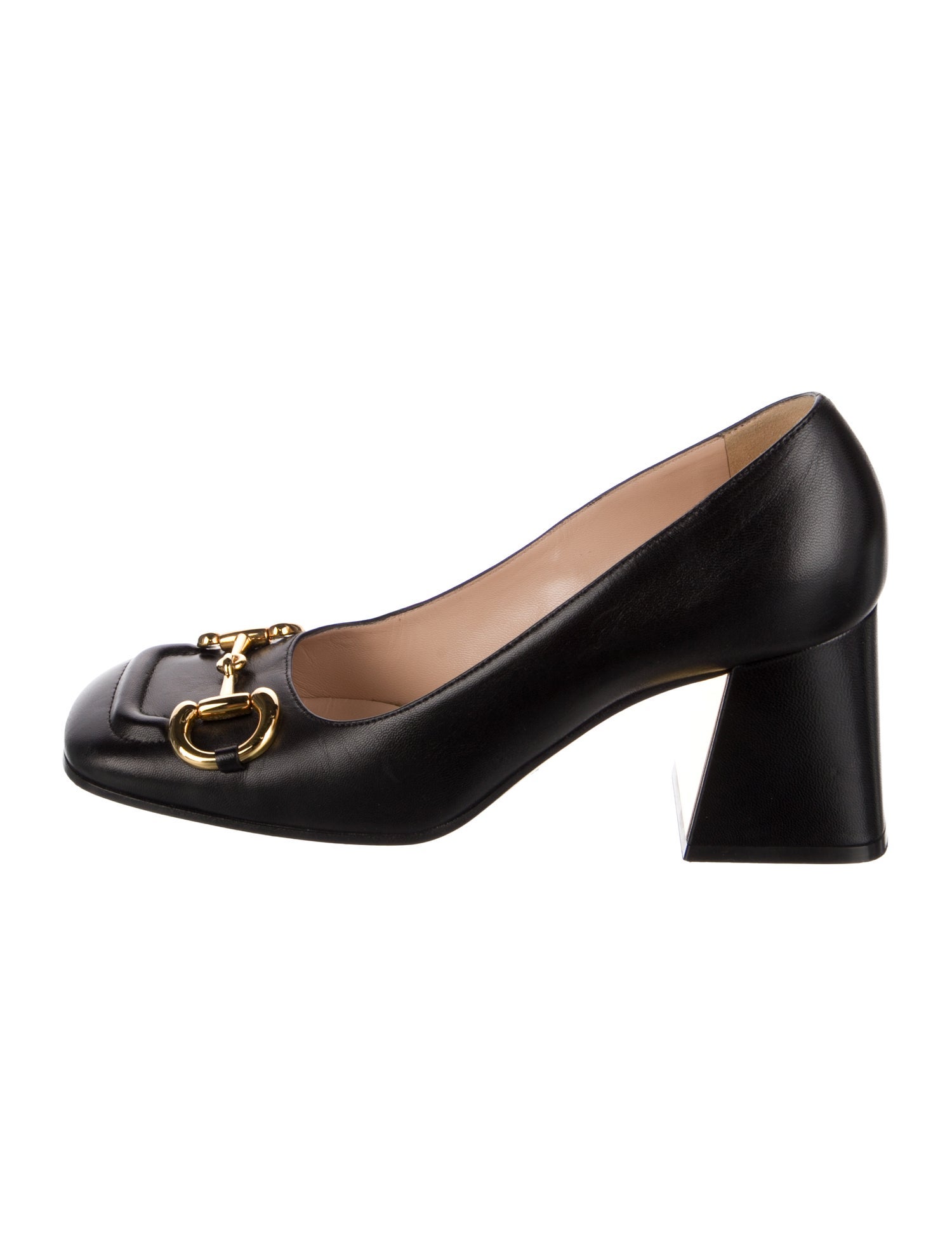Gucci Horsebit Accent Leather Pumps