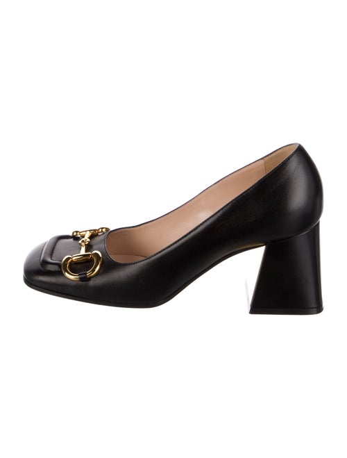 Gucci Horsebit Accent Leather Pumps