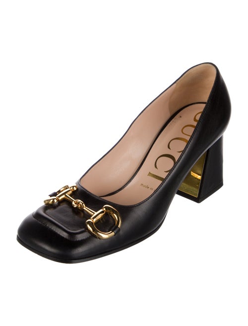 Gucci Horsebit Accent Leather Pumps