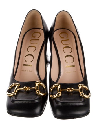 Gucci Horsebit Accent Leather Pumps