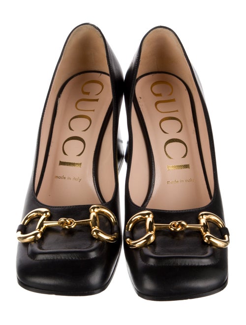 Gucci Horsebit Accent Leather Pumps