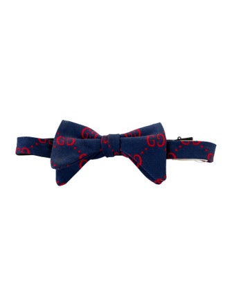 Gucci Cotton-Blend Pattern Print Bow Tie