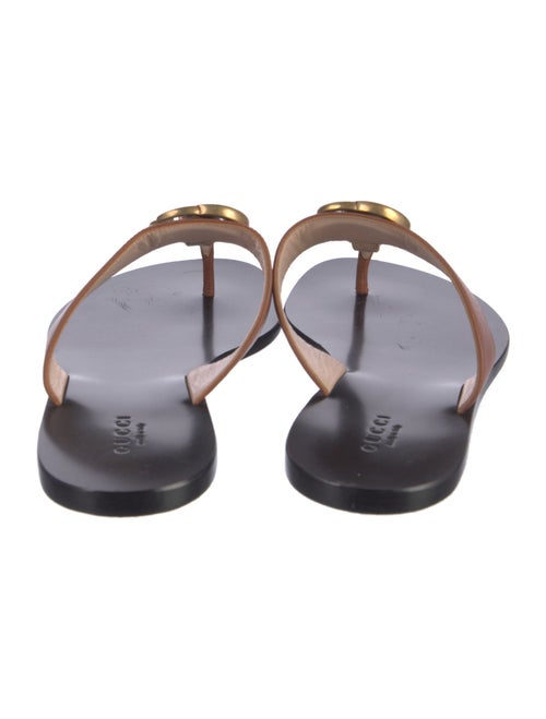 Gucci Double G Logo Leather Slides