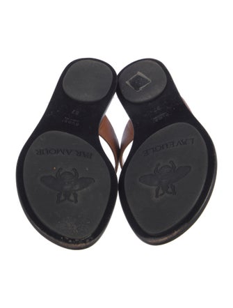 Gucci Double G Logo Leather Slides