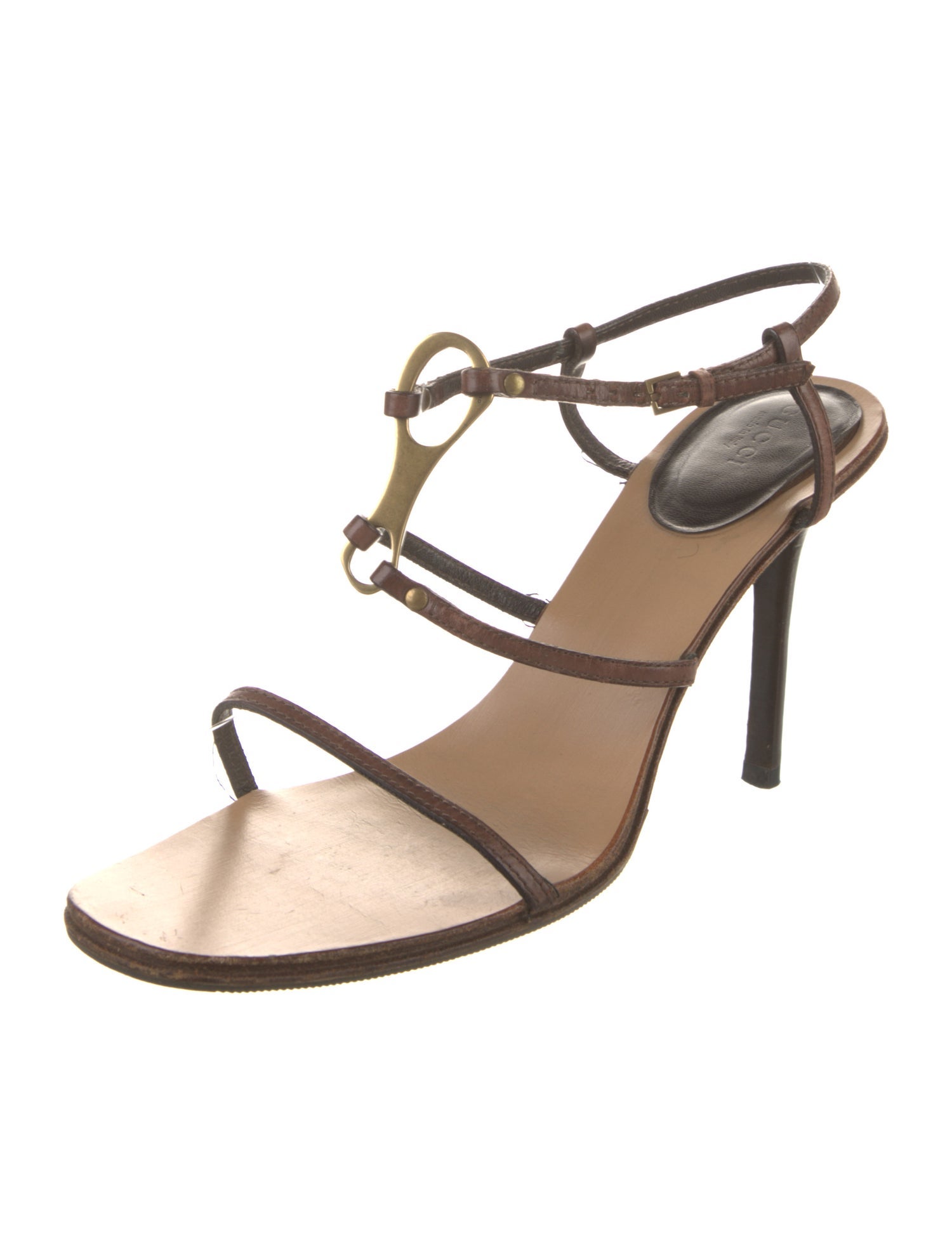 Gucci Leather T-Strap Sandals