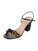 Gucci Double G Logo Leather Sandals