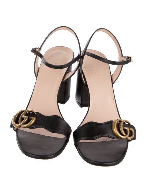 Gucci Double G Logo Leather Sandals