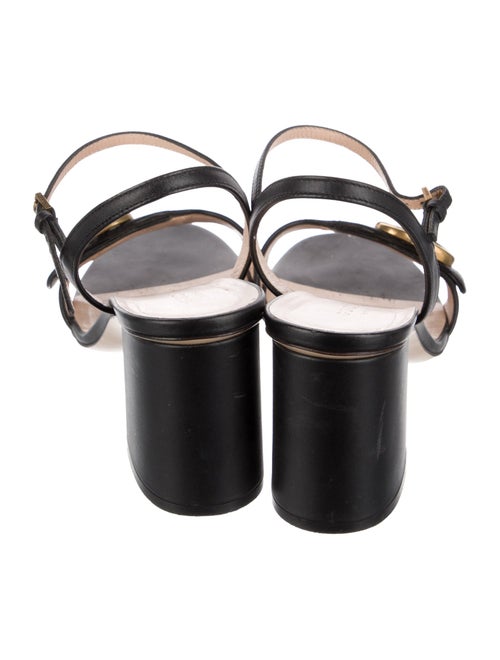 Gucci Double G Logo Leather Sandals