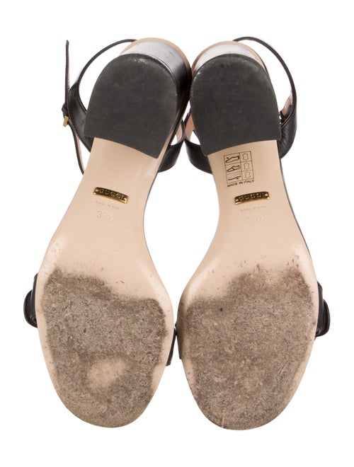 Gucci Double G Logo Leather Sandals