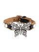 Gucci Leather & Crystal Studded Butterfly Bracelet