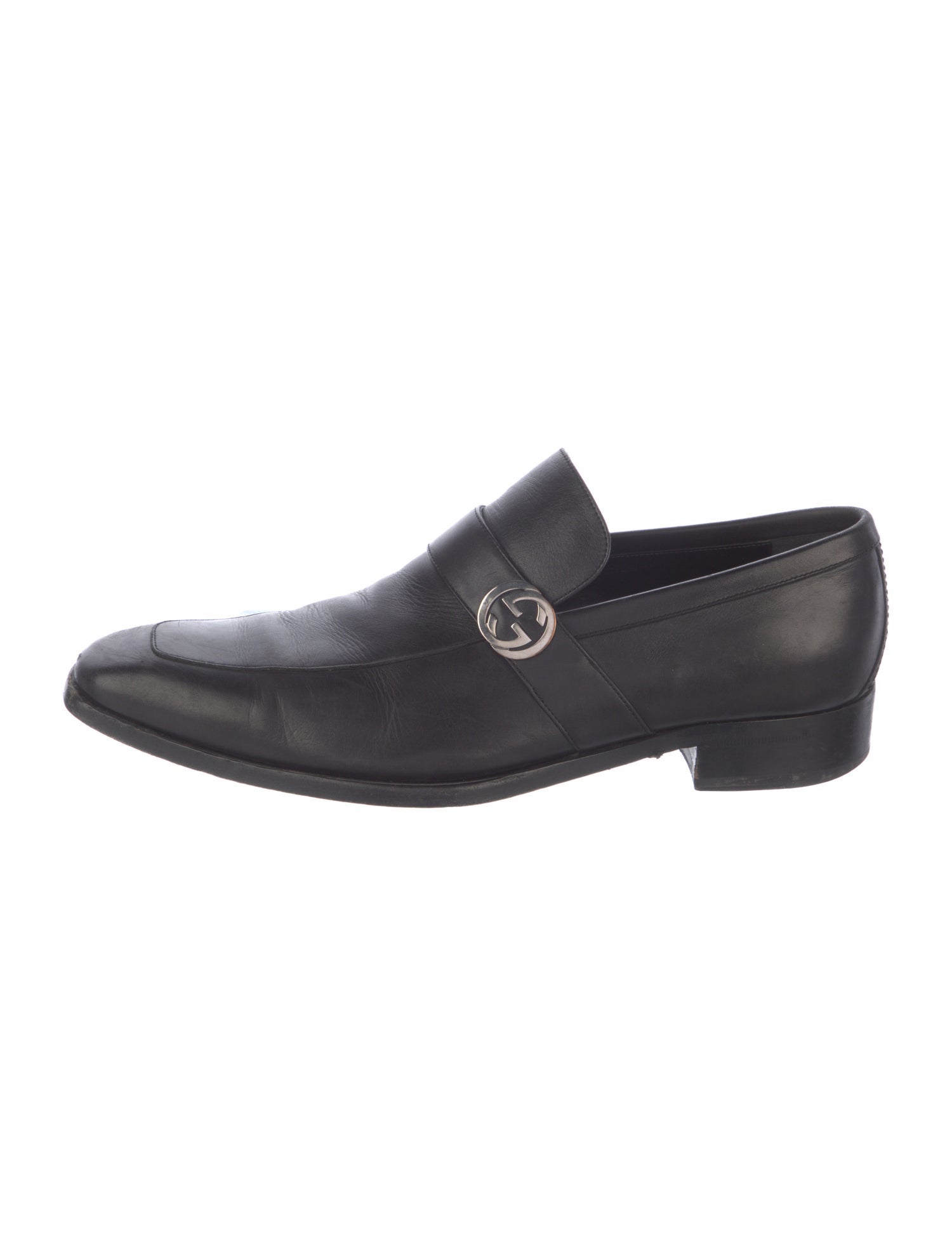 Gucci Interlocking G Logo Leather Dress Loafers