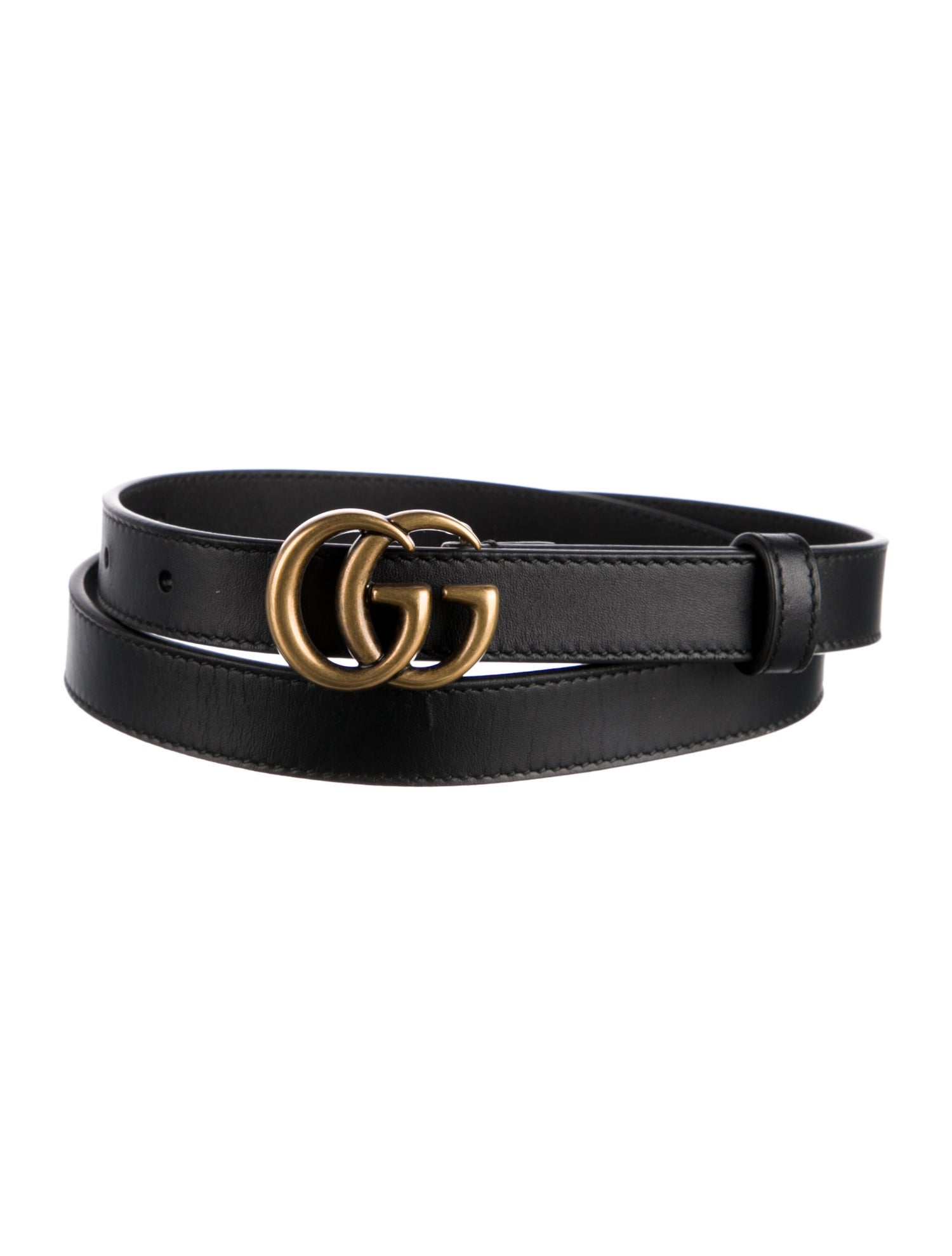 Gucci Double G Logo Skinny Belt