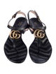 Gucci Double G Logo Leather T-Strap Sandals