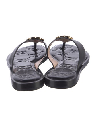 Gucci Interlocking G Logo Leather Slides