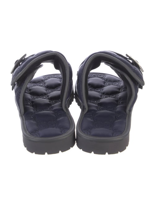 Gucci Nylon Leather Trim Embellishment Slides