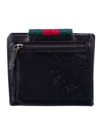 Gucci Web Accent Canvas Compact Wallet