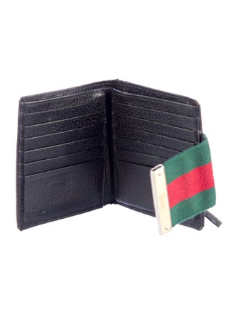 Gucci Web Accent Canvas Compact Wallet