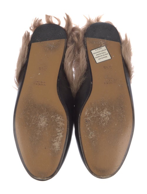 Gucci Leather Fur Trim Mules