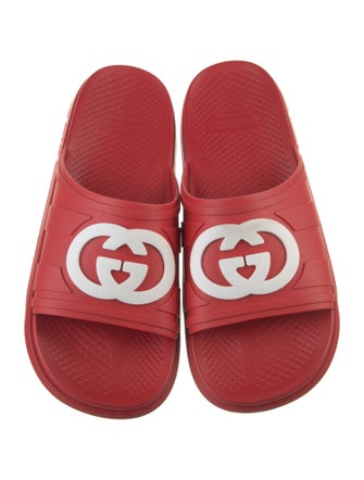 Gucci Interlocking G Logo Rubber Slides