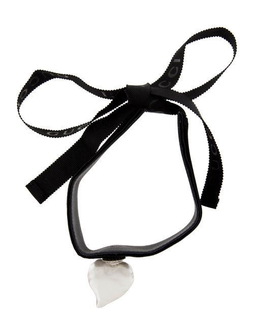 Gucci Faux Pearl, Leather, Velvet, & Crystal Heart Choker Necklace