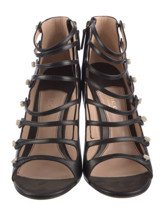 Gucci Interlocking G Logo Leather Gladiator Sandals