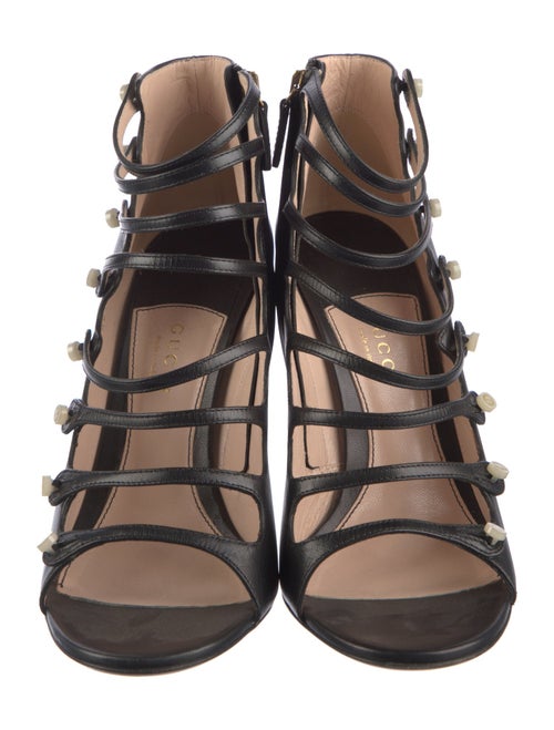 Gucci Interlocking G Logo Leather Gladiator Sandals