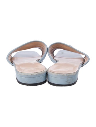 Gucci Double G Logo Leather Slides