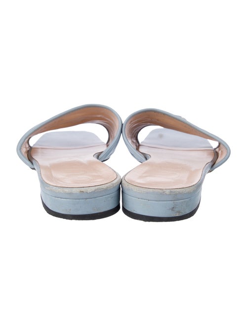 Gucci Double G Logo Leather Slides