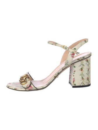 Gucci Double G Logo Leather Sandals