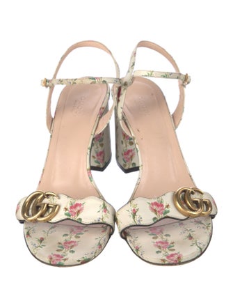 Gucci Double G Logo Leather Sandals