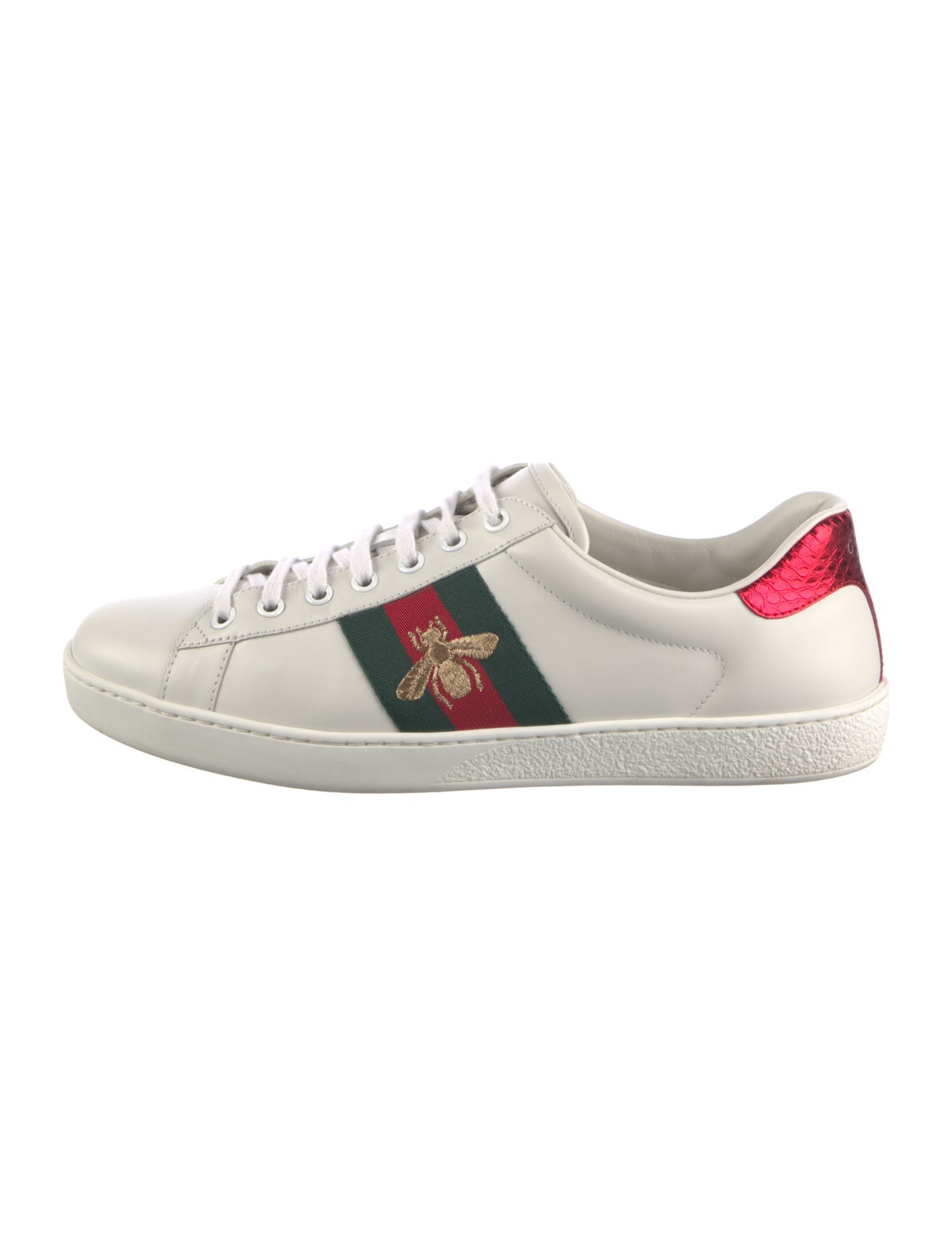 Gucci Web Accent Leather Sneakers