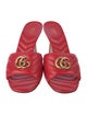 Gucci Double G Logo Leather Slides