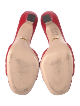 Gucci Double G Logo Leather Slides