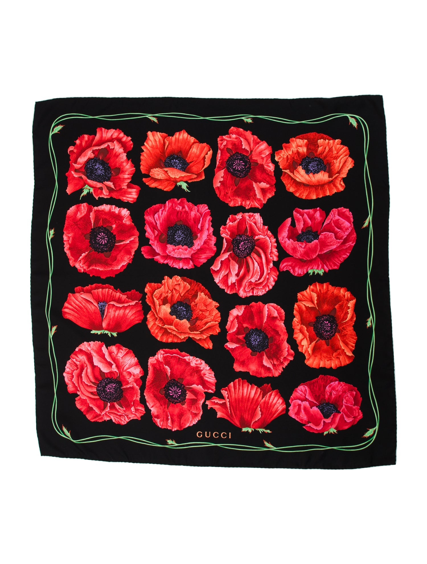 Gucci Silk Blooms Print Scarf