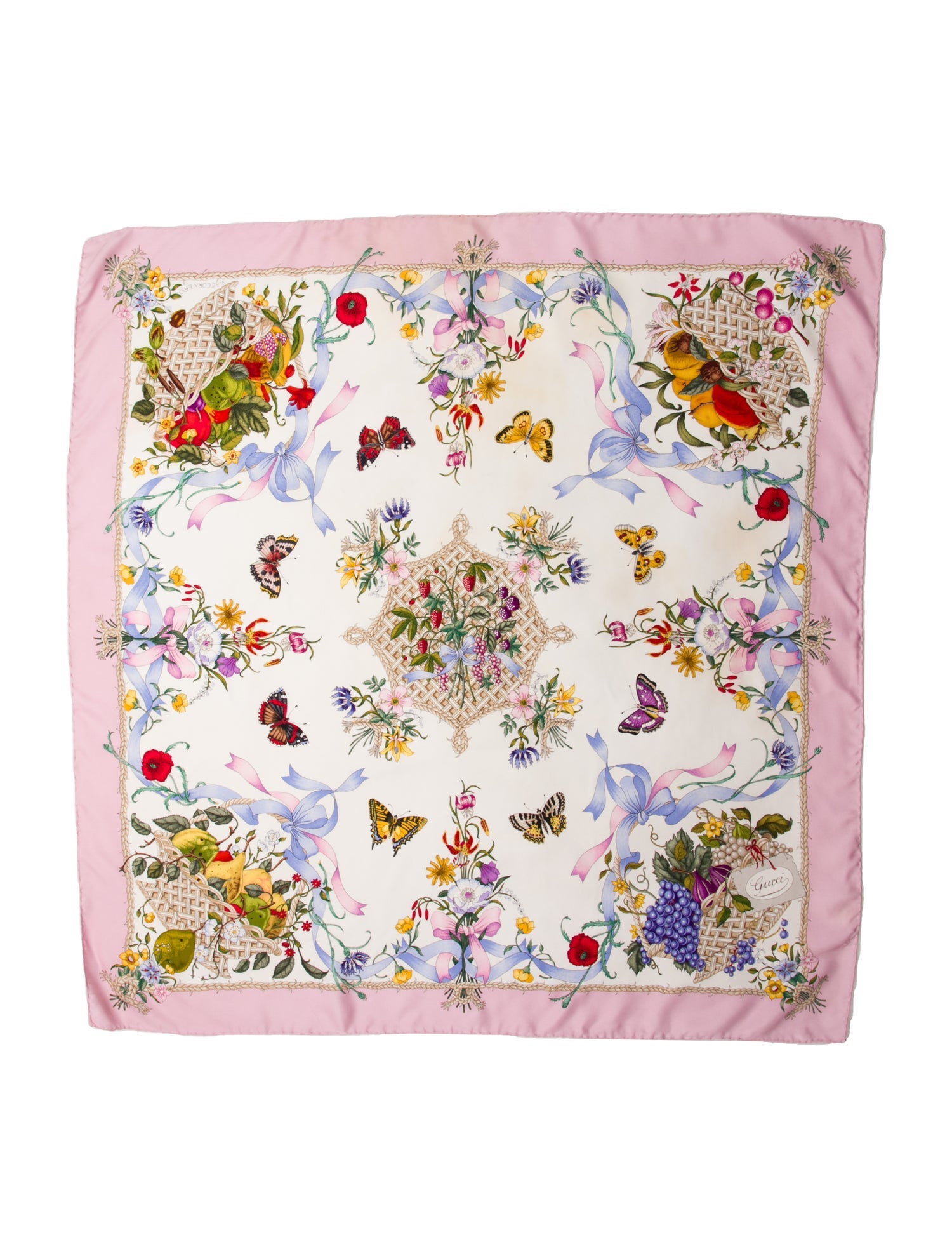 Gucci Silk Floral Print Scarf