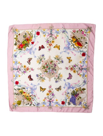 Gucci Silk Floral Print Scarf