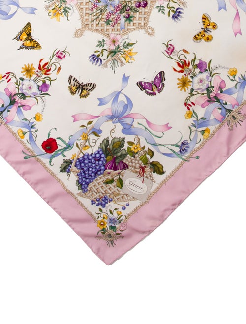 Gucci Silk Floral Print Scarf