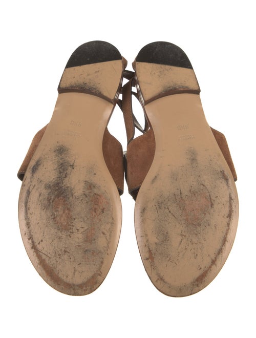 Gucci Bamboo Accent Suede Slingback Sandals