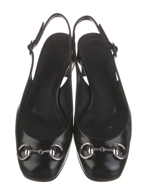 Gucci Horsebit Accent Patent Leather Slingback Flats