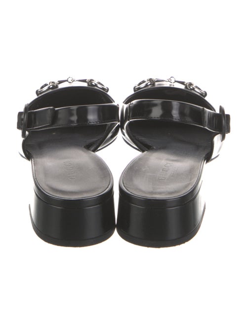 Gucci Horsebit Accent Patent Leather Slingback Flats