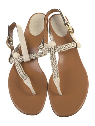 Gucci Leather T-Strap Sandals