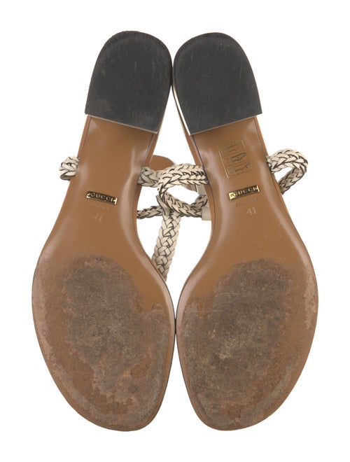 Gucci Leather T-Strap Sandals