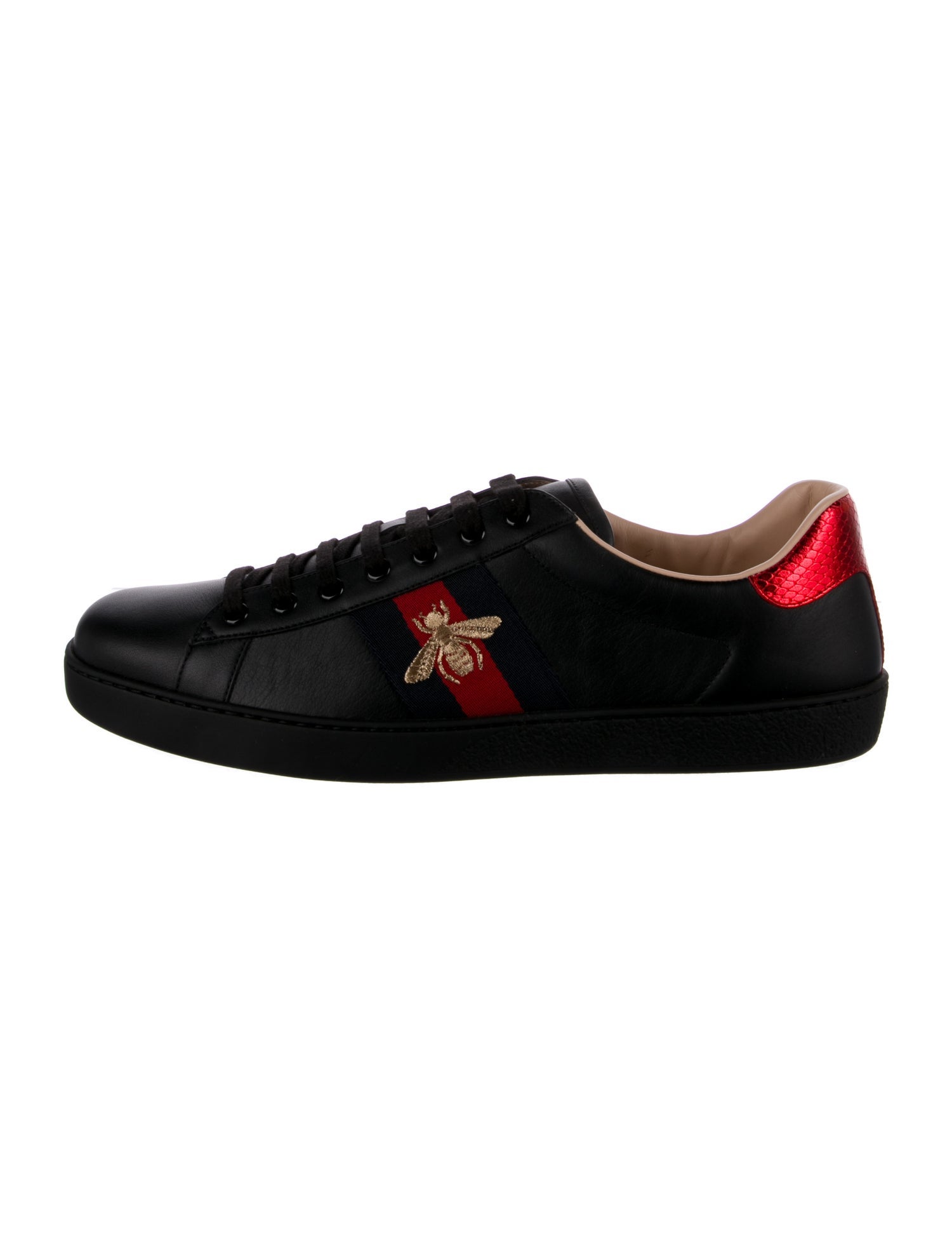 Gucci Sylvie Web Accent Leather Sneakers w/ Tags