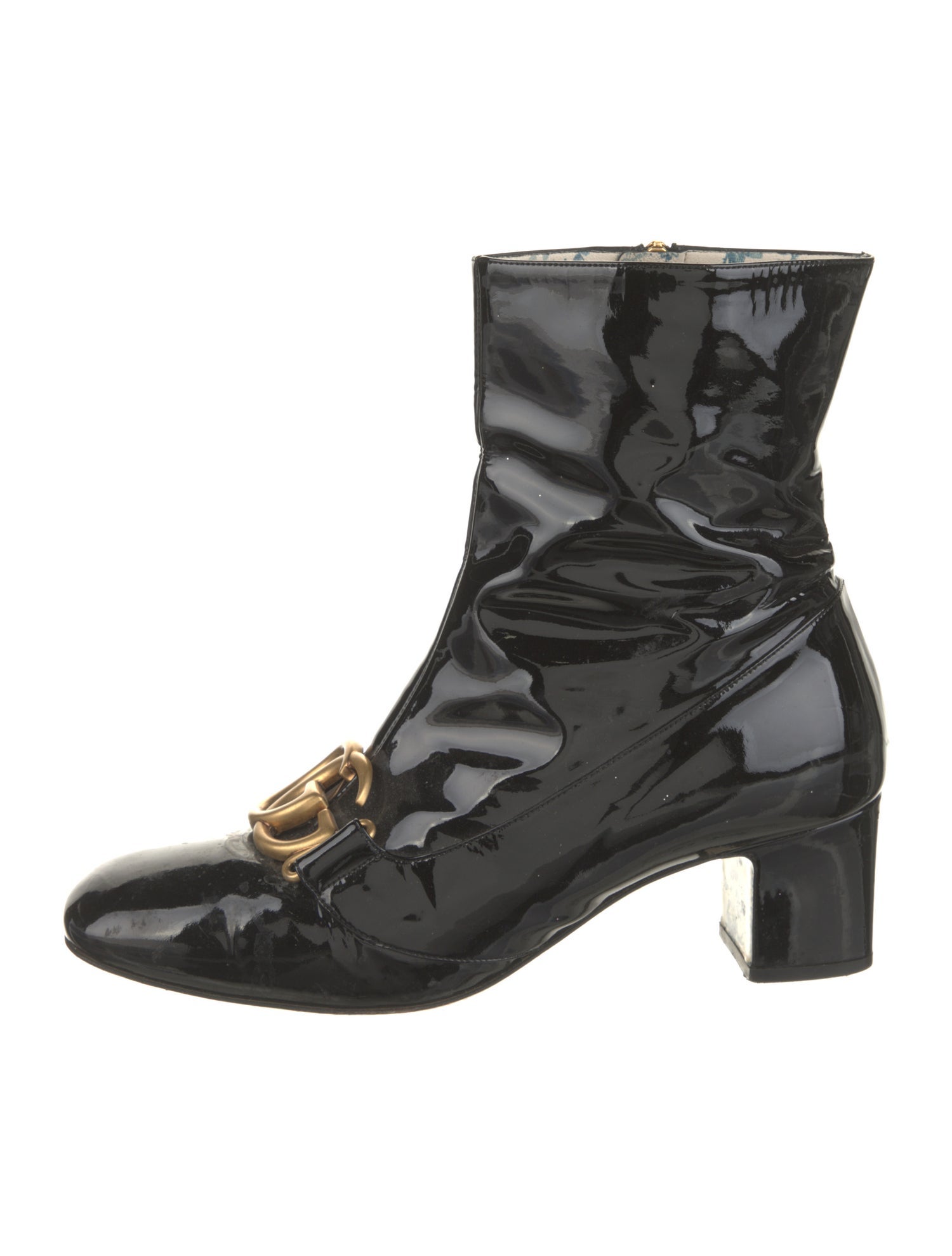 Gucci Running GG Logo Patent Leather Boots