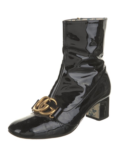Gucci Running GG Logo Patent Leather Boots