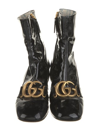 Gucci Running GG Logo Patent Leather Boots