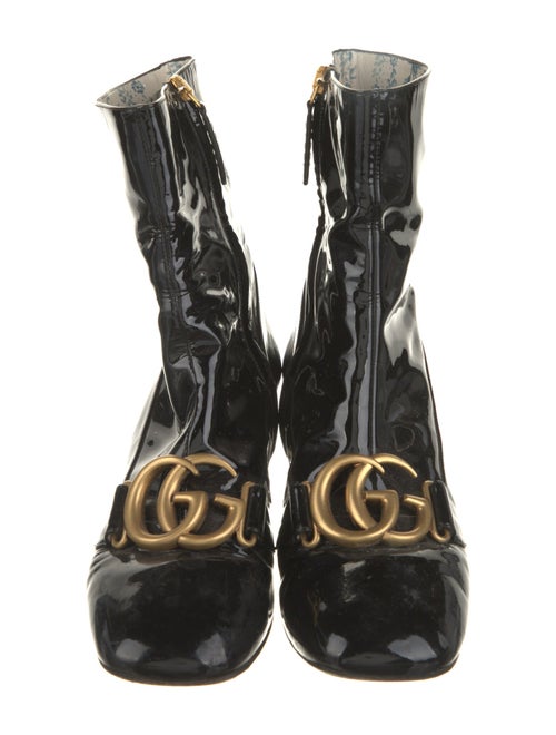 Gucci Running GG Logo Patent Leather Boots
